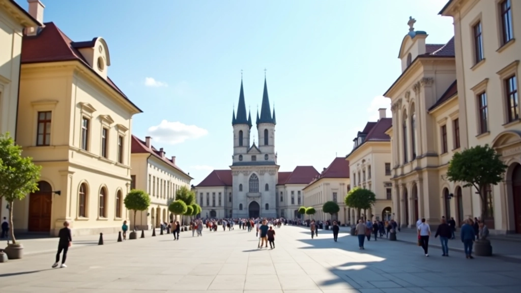 Katedros aikštė Vilniuje su Arkikatedra fone, istorinės architektūros kompleksas