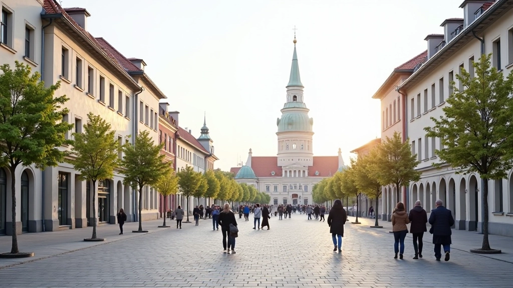 Vilniaus senamiestis su Gedimino pilimi ryto saulesėlėje, miesto gatves kupinas istorinės architektūros